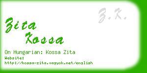 zita kossa business card